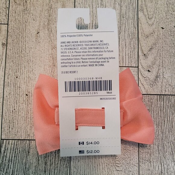 Janie and Jack Pink and White Clip in Bow - Picture 2 of 2